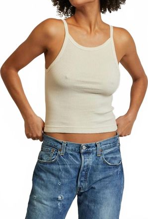 perfectwhitetee Bonnie Ribbed Tank Top In Sugar