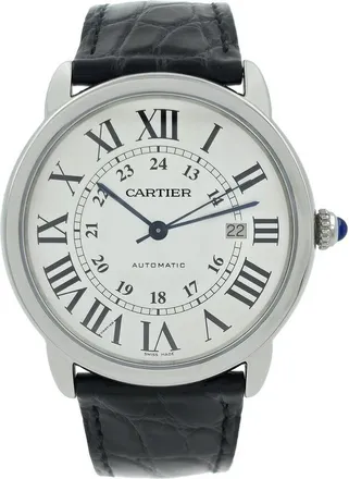 Cartier Pre-owned Cartier Ronde Solo De Cartier Silvered Opaline Dial Mens Watch W6701010