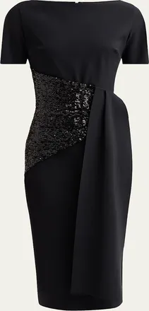 La Petite Robe Di Chiara Boni Sedva Sequin-Embellished Sheath Midi Dress