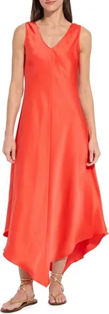 Lyss&eacute; Sakura Satin Handkerchief Maxi Dress in Red Kiss at Nordstrom, Size X-Large