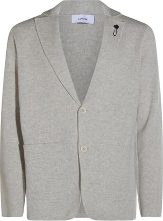 Lardini Cardigan con fiore e bottoni - Grigio