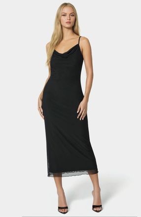 Bebe WomenS Power Mesh Maxi Slip Dress