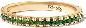 Roxanne First 14kt yellow gold garnet eternity ring - women - Garnet/14kt Yellow Gold - 54