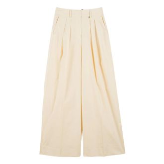 Twinset Wide Trousers, female, Beige, Size: M Palazzo Trousers