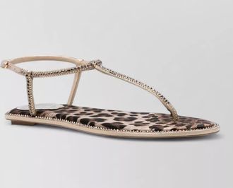 Rene Caovilla crystal-embellished thong flat sandals