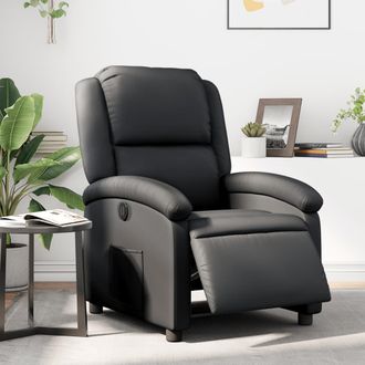 vidaXL Vidaxl - Sill&oacute;n Reclinable El&eacute;ctrico De Cuero Aut&eacute;ntico Negro