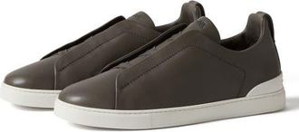 Ermenegildo Zegna Triple Stitch SECONDSKIN Sneaker in Dark Taupe at Nordstrom, Size 9.5Us