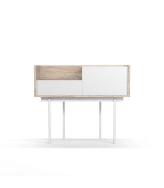 HERDASA Herdasa - Recibidor Modelo 671 Acabado Roble Combinado Con Blanco, 84cm(alto) 98cm(ancho) 31cm(prof.)