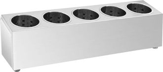 vidaXL Soporte Para Cubiertos 5 Rejillas Acero Inoxidable Rectangular Vidaxl