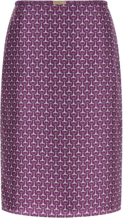 Gucci Purple Printed Midi Skirt
