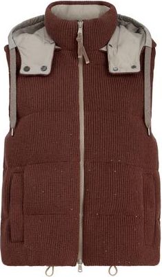 Brunello Cucinelli Knit down vest in Bordeaux at Nordstrom, Size 42 It