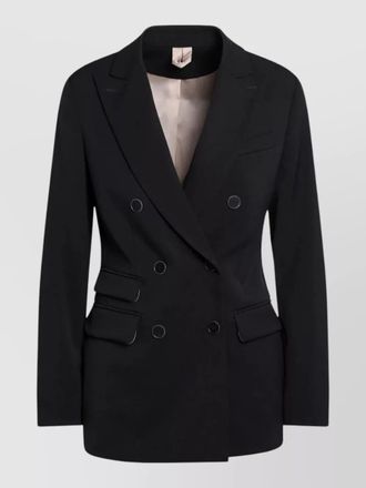 Max Mara double breasted jacket flap pockets