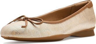 Clarks Jazmynn Bow Womens Shoes Tan Interest Textile : 8.5 D - Wide, Faux Leather