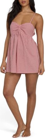 Billabong Star Glow Stripe Cotton Romper in Pink Sunset at Nordstrom, Size X-Large