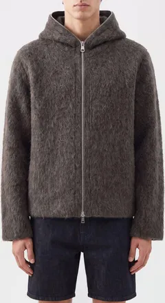 Our Legacy Cardigan con cappuccio e zip in misto lana e alpaca