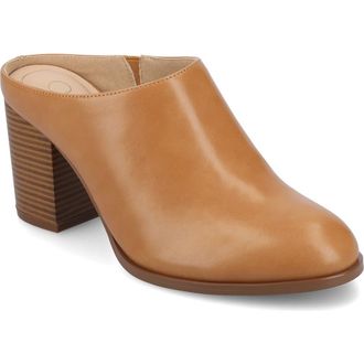 Journee Collection Kendra Block Heel Mule in Tan at Nordstrom Rack, Size 6.5