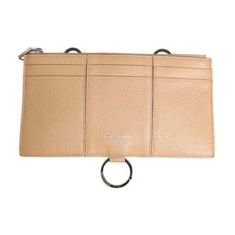 Dolce & Gabbana Wallets & Cardholders, male, Beige, Size: ONE SIZE Calfskin Leather Large Crossbody Card Holder Wallet