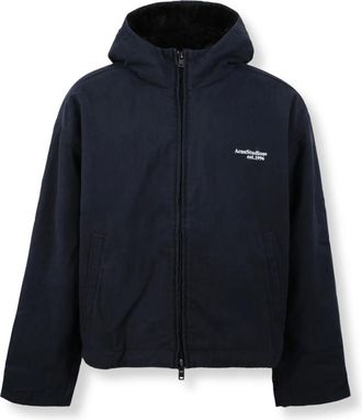 Acne Studios Gewaxt jack met capuchon - Heren - Jassen - Blauw - Maat: M Katoen