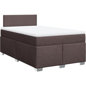 vidaXL Vidaxl - Cama Box Spring Con Colch&oacute;n Tela Marr&oacute;n Oscuro 120x200 Cm