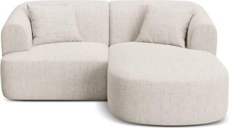 Cosmopolitan Design Sof&aacute; esquinero derecho modular 3 plazas tejido estructural beige claro