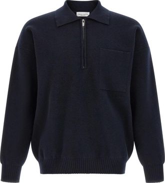 Roberto Collina Polo Shirts - Heren - Ronde hals truien - Blauw - XL - Wol - Truien & Vesten