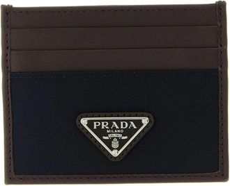 Prada Tarjetero de Piel Saffiano y Nailon - Accessories - Hombre - Azul - ONE SIZE