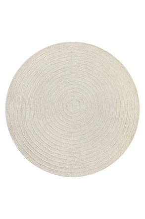 Wecon Home Alfombra redonda de pura lana tejida a mano crema 180 cm