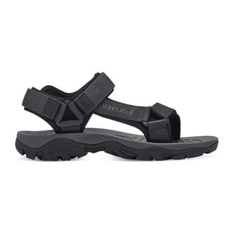 s.Oliver Zwarte Casual Open Platte Sandalen - Heren - Sandalen - Zwart - 43 EU - Schoenen