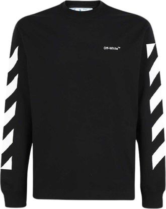 Off-white Diagonol Helvetica Black Long Sleeve T-Shirt
