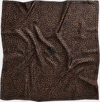 lescarf Womens Leopard pattern pure silk square scarf