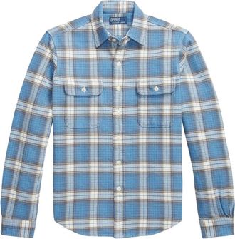 Polo Ralph Lauren Flanellen overhemd met kraag - Blauw