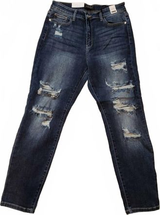 Judy Blue Womens Hi Rise Boyfriend Jeans In Black