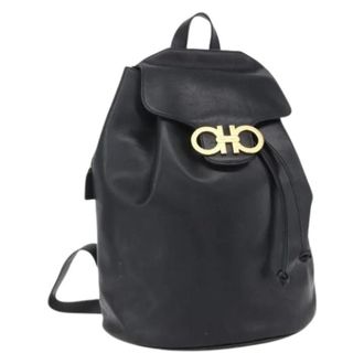 Ferragamo Pre-owned Backpacks, female, Black, Size: ONE SIZE Pre-owned Leather Backpack
