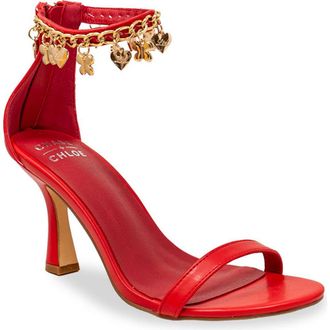 Chase + Chloe by Intouch Footwear Iridessa Charm Ankle Strap Sandal in Red at Nordstrom Rack, Size 8.5