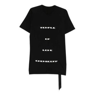 Rick Owens T-Shirts, male, Black, Size: XL Crew Neck T-Shirt