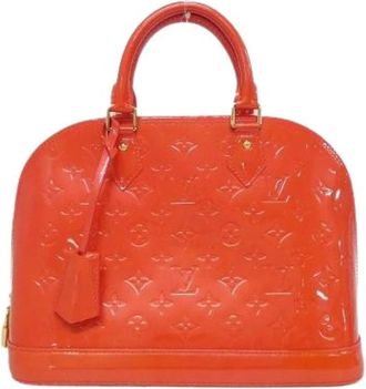 Louis Vuitton Pre-owned Handbags, female, Red, Size: ONE SIZE Pre-owned Vernis Alma Bag