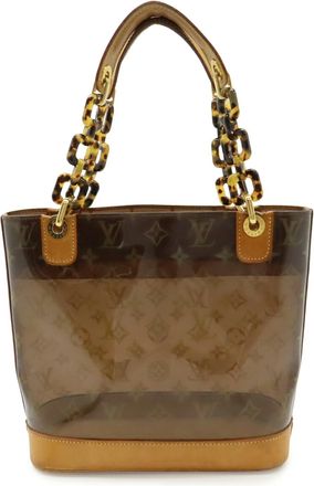 Louis Vuitton Brown Clear Monogram Vinyl Monogram Handbag Pouch Tote Bag (Pre-Owned)