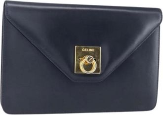 Celine Pre-owned Clutches, female, Black, Size: ONE SIZE Pre-owned Vintage Leather Clutch