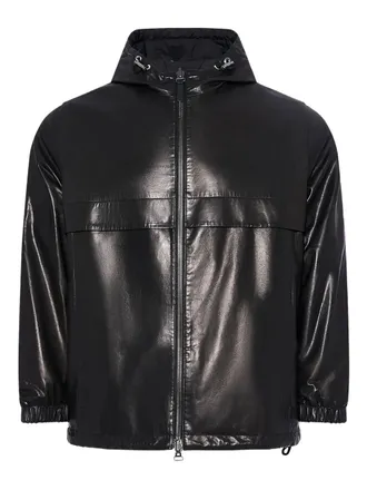 Yves Salomon hooded calfskin leather jacket - men - Calf Leather/Polyester - 46 - Black