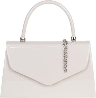 Girly HandBags Patent Clutch Bag Handbag Small Hard Case Ladies Medium Pale Nude