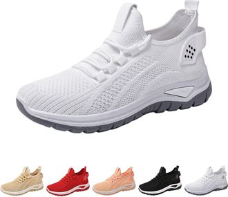 Generic Slip On Walking Trainers Shoes for Women Size 7.5 Mesh Breathable Fitness Shoes Casual Orthopedic Sneakers Ladies Outdoor Non Slip Comfortable Lightwe