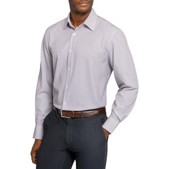 W.R.K Regular Fit Tile Print Performance Dress Shirt in Khaki at Nordstrom, Size 16.5 - R