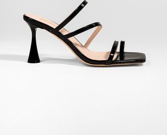 Mi-Mai Sorento Square Toe Leather Sandal in Black at Nordstrom, Size 10