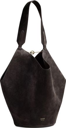 Khaite Small Lotus Leather Top Handle Bag in Dark Brown at Nordstrom
