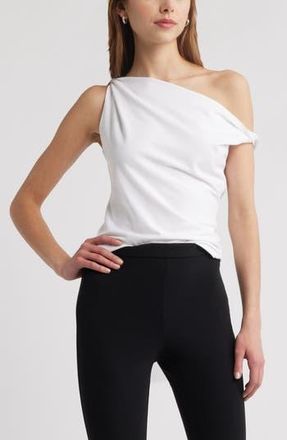 Open Edit Twist One-Shoulder Top in White at Nordstrom Rack, Size X-Large