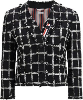 Thom Browne Cardigan Giacca in Tweed a Quadri - - Jackets - Donna - Nero - L