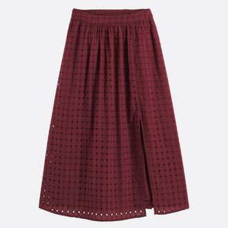 La Redoute Collections Uitlopende midirok in Engels kant