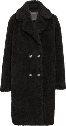 Philipp Plein Coat Long Iconic Plein - Dames - Mantel - Zwart - L - Polyester - Jassen
