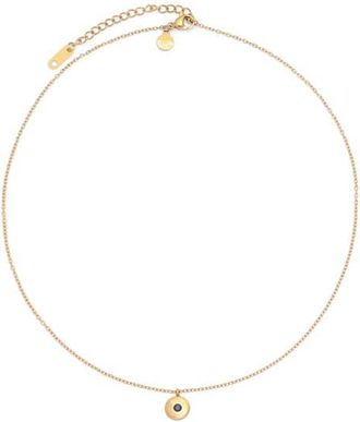 Petit Moments Birthstone Disc Pendant Necklace in Gold-September at Nordstrom