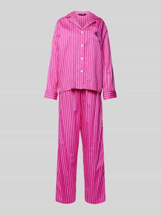 Lauren Ralph Lauren Pyjama mit Logo-Stitching in Pink, Gr&ouml;&szlig;e L